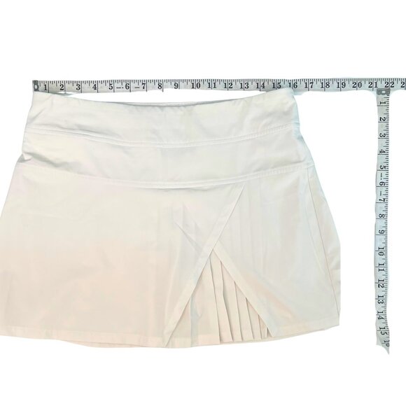 Athleta (Medium Tall - EUC) White Pleated Tennis Skirt with attached shorties - Picture 3 of 8